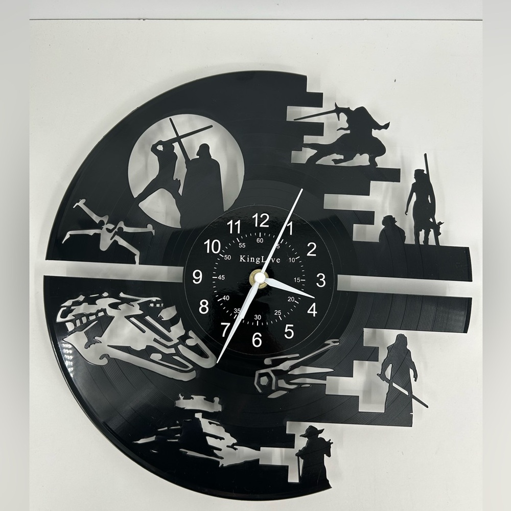 Black Star Wars Vinyl Wall Clock